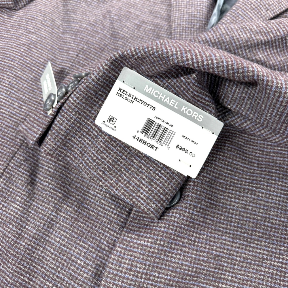 NWT Michael Kors Kelson Blazer Mens 44S Purple Blue Classic Fit Stretch $295 - Picture 8 of 14